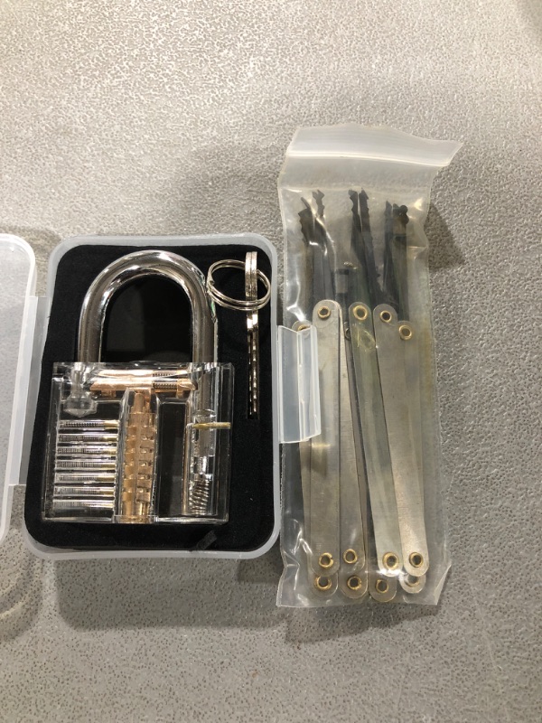 Photo 2 of 20-Pieces Lock Picking Set with Transparent Training Padlock and Credit Card Lock Pick Set by LockCowboy | Bonus E-Guide for Beginner and Pro Locksmiths