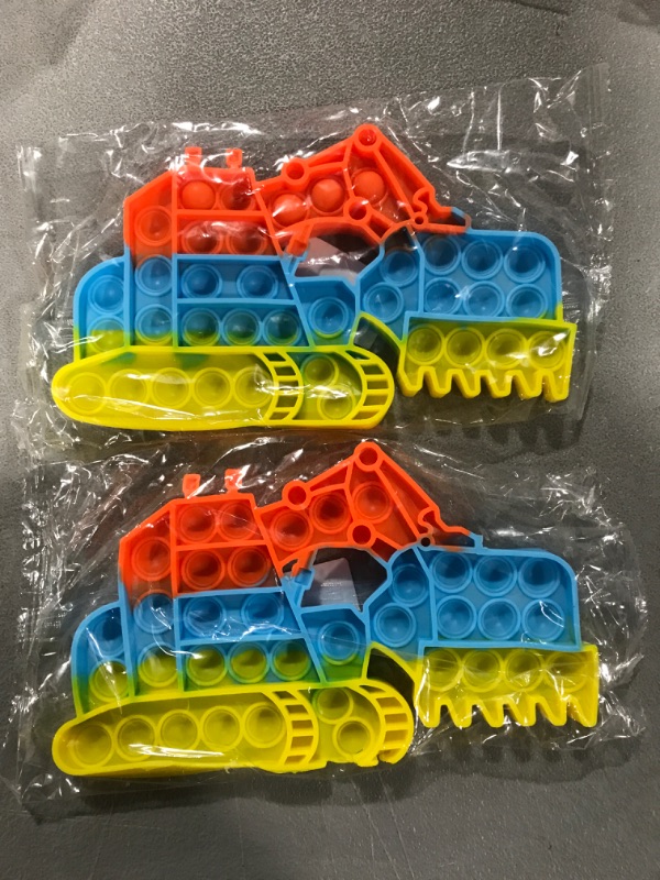 Photo 2 of 2 Pack- Hooyiiok Push Pop Excavator Pop Fidget Toy, Stress Reliever Fidget Sensory Toy (Rainbow)