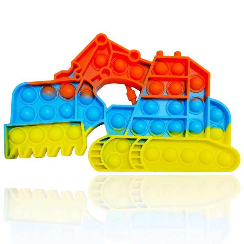 Photo 1 of 2 Pack- Hooyiiok Push Pop Excavator Pop Fidget Toy, Stress Reliever Fidget Sensory Toy (Rainbow)