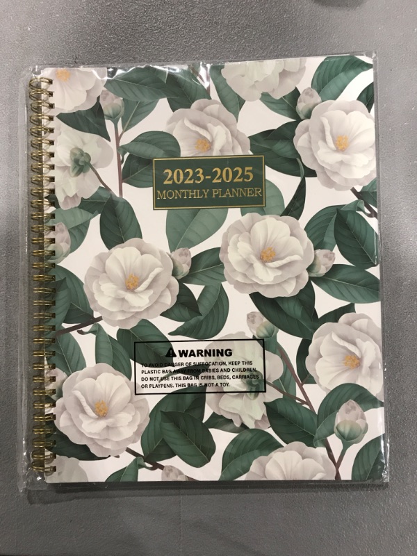 Photo 2 of 2023-2025 Monthly Planner/Calendar - 3 Year Monthly Planner 2023-2025, 9'' x 11'', with Monthly Tabs, Back Pocket - White & Green 