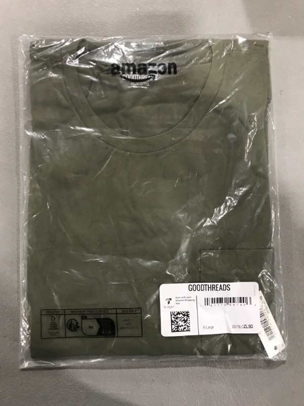 Photo 2 of [Size XL] Goodthreads Men's Slim-Fit Short-Sleeve Cotton Crewneck T-Shirt -Olive Pocket