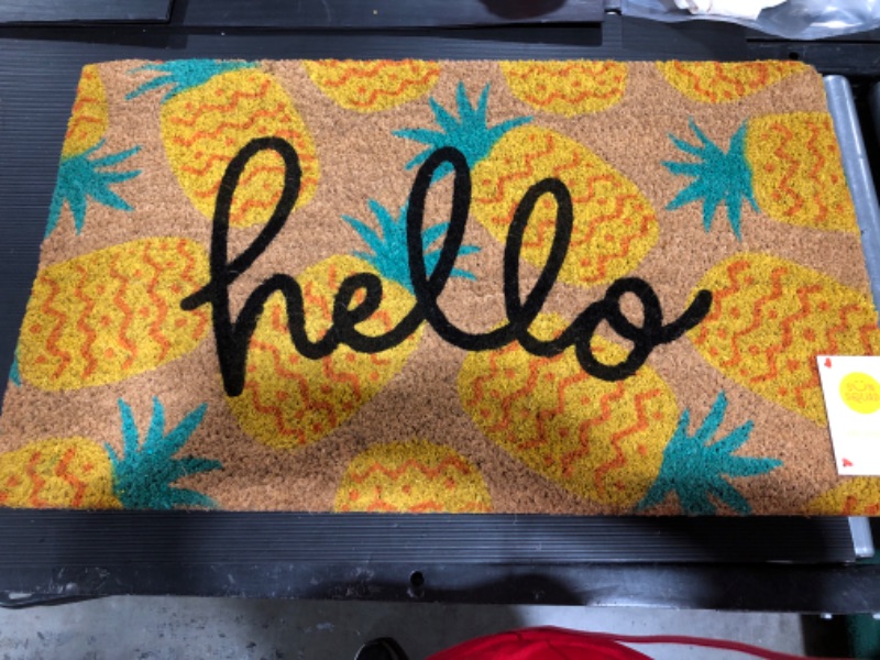 Photo 2 of 16x26 Hello Pineapples Doormat Yellow - Sun Squad