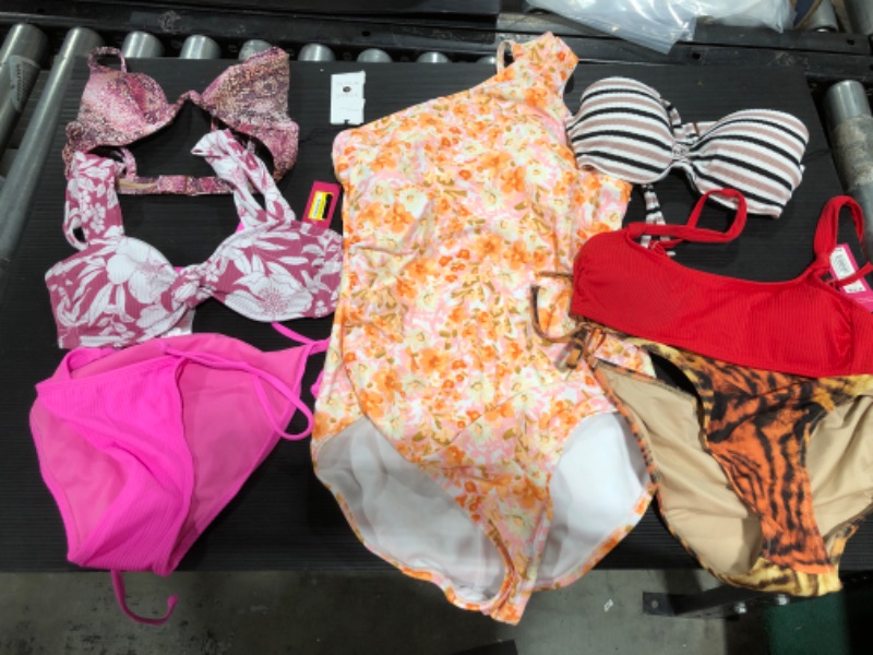 Photo 1 of BOX LOT---WOMENS MISCELLANEOUS SWIM SUIT PIECES VARIOUS SIZES