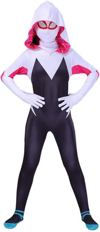 Photo 1 of  Superhero Womens/Kids Black Bodysuit Halloween Cosplay Jumsuit Kids---Small
