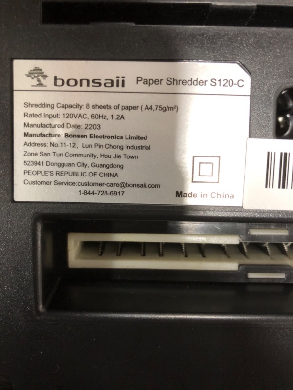 Photo 4 of Bonsaii Shredder for Home, 8-Sheet StripCut CD and Credit Card Paper Shredder for Home Office Use, Shredder Machine with Overheat and Overload Protection, 3.4 Gallons Wastebasket,Black (S120-C)
