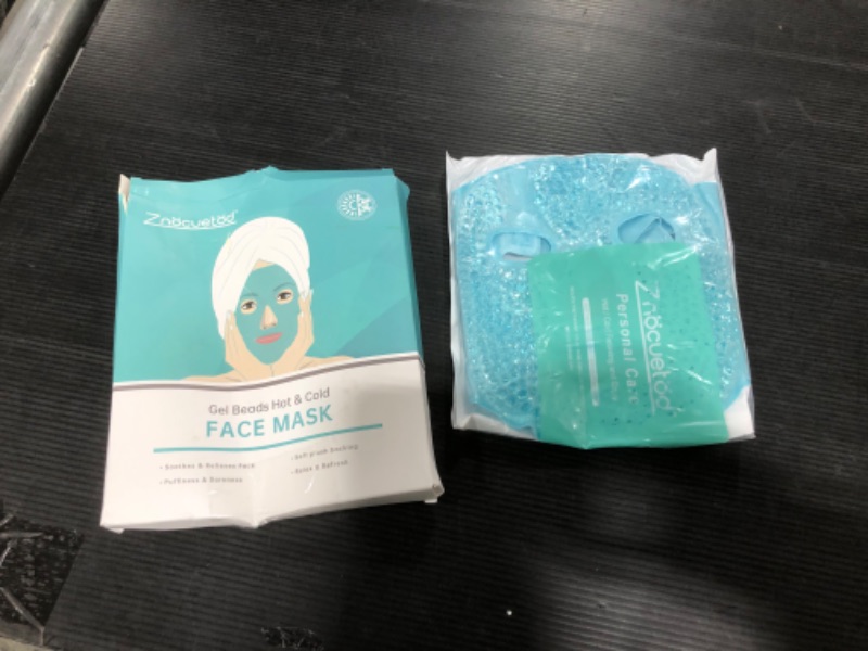 Photo 2 of (Blue) - Face Eye Mask Ice Pack with Foam Earplugs,Reduce Puffiness, Bags Under Eyes, Puffy Dark Circles,Hot/Cold Pack with Soft Plush Backing for Woman Sleeping, Pressure, Headaches, Skin Care [Blue]