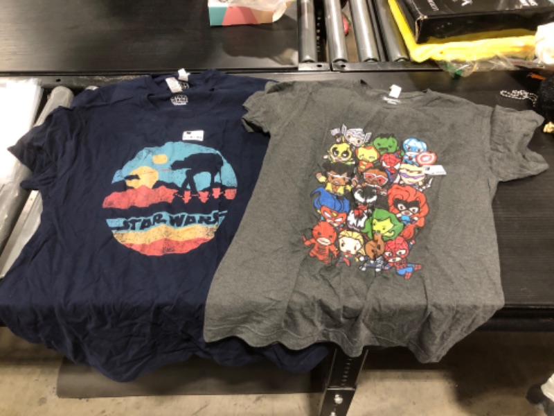 Photo 1 of 2 STARWARS T-SHIRTS M & L, MARVEL T-SHIRT SIZE S