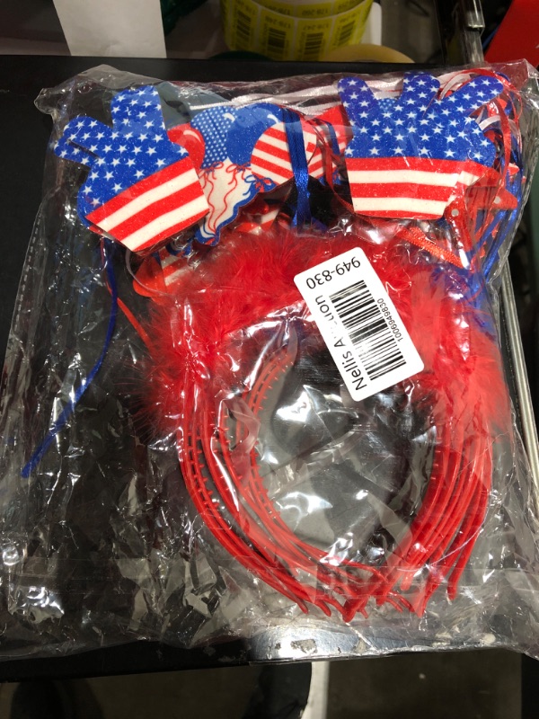 Photo 2 of 10PCS Patriotic Head Boppers Headband - Star Uncle Sam Hat Balloons- Fourth 4th of July Party Accessories Favors Decorations