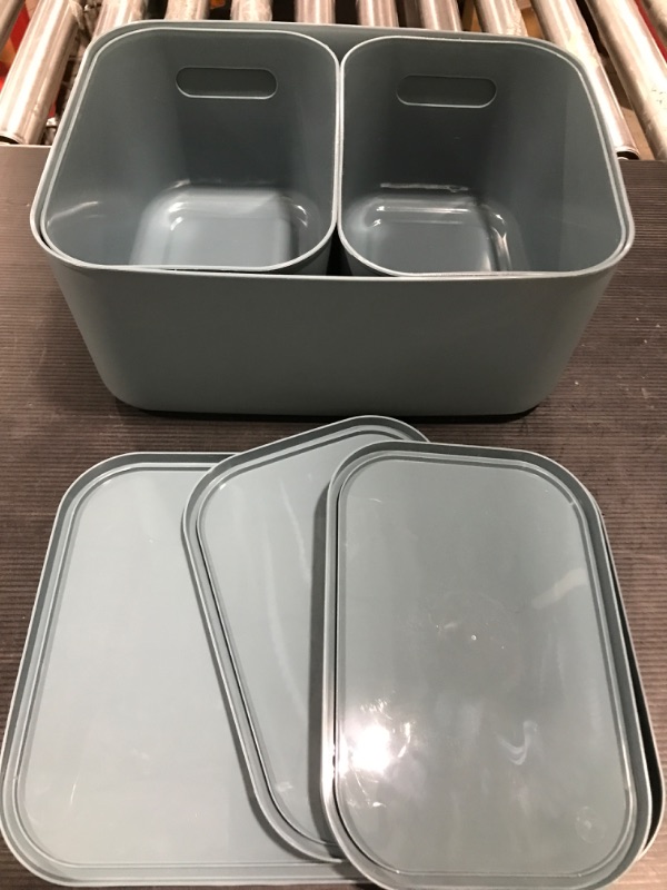 Photo 1 of 3 plastic storage bins with lids