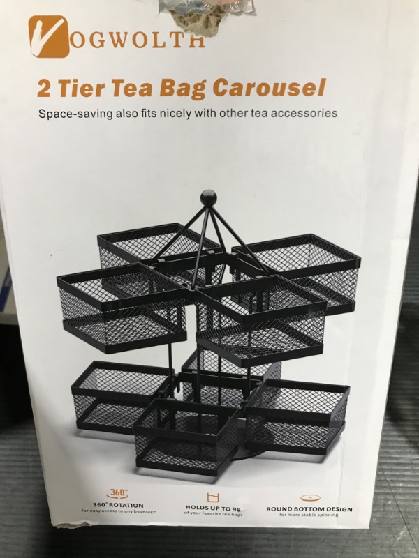 Photo 3 of  Tea Bag Storage Holder Spinning Carousel 96 Teabags