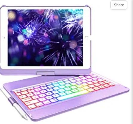 Photo 1 of 10 Color Backlit 360 Rotatable Wireless Detachable Bluetooth Keyboard Cover Tablet Case