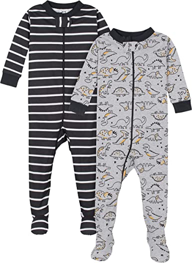 Photo 1 of Gerber Baby Boys' 2-Pack Footed Pajamas- Size 18m
