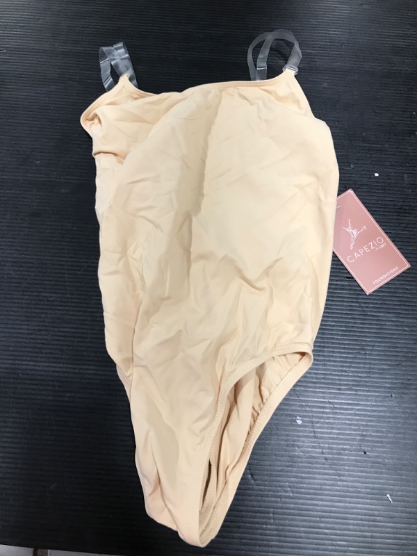 Photo 2 of Capezio Big Girls Camisole Leotard with Clear Transition Straps-Size M