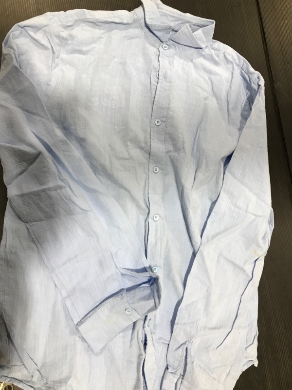 Photo 1 of  Dress Shirt-Cotton Casual Regular Fit Long Sleeve Shirt-size L
