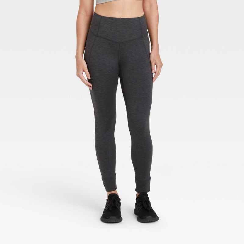 Photo 1 of All in Motion Ribbed Leggings- Heather Black-Size S