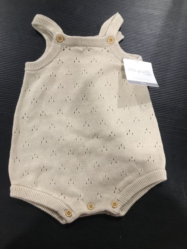 Photo 2 of Baby Organic Cotton Gauze Shortalls - Little Planet by Carter's- Size 12M