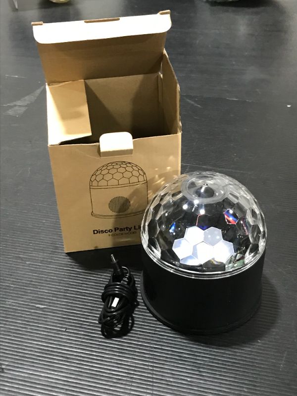 Photo 2 of Bluetooth Disco Ball Lights 9 Colors LED Party Lights Sound Activated Rotating Lighs DJ Strobe Club Lamp with Bluetooth Speaker and Remote for Christmas Home KTV DJ Bar Birthday Wedding Dance Show
