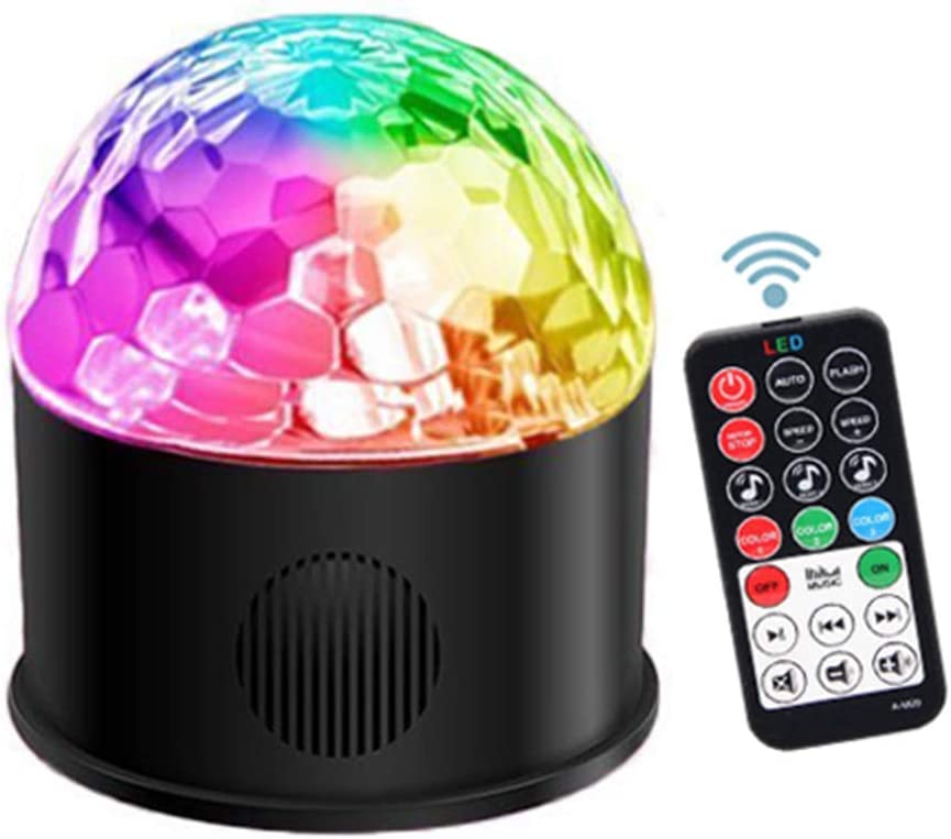 Photo 1 of Bluetooth Disco Ball Lights 9 Colors LED Party Lights Sound Activated Rotating Lighs DJ Strobe Club Lamp with Bluetooth Speaker and Remote for Christmas Home KTV DJ Bar Birthday Wedding Dance Show
