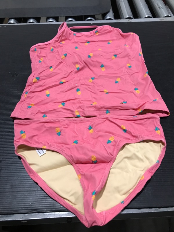 Photo 2 of Amazon Essentials Essentials Toddler Girl's 2-Piece Tankini Set, Pink Pineapple, (Size: XX-Large)