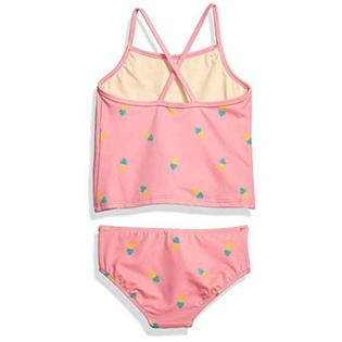 Photo 1 of Amazon Essentials Essentials Toddler Girl's 2-Piece Tankini Set, Pink Pineapple, (Size: XX-Large)