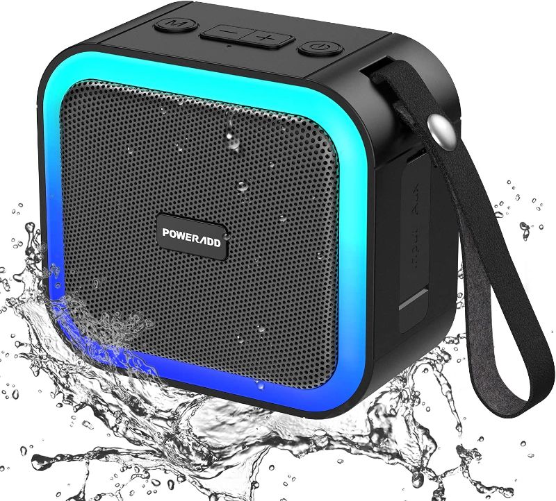 Photo 1 of EGQINR Portable Bluetooth Speakers, IPX7 Waterproof Wireless Speaker with 15W HD Stereo Loud Volume LED Lights Dual Pairing 24H Playtime Built-in Mic Outdoor Home & Travel 