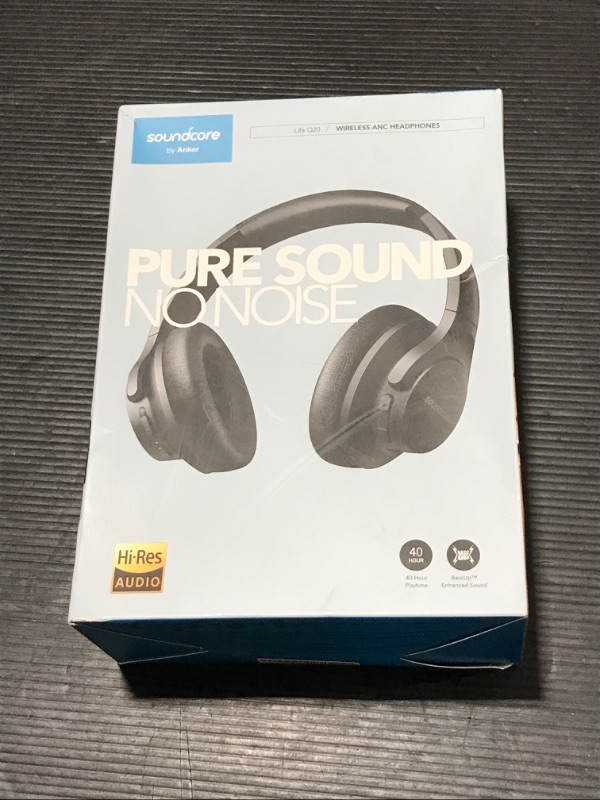 Photo 2 of Anker Soundcore Life Q20 Hybrid Active Noise Cancelling Headphones, Wireless Over Ear Bluetooth Headphones, 40H Playtime, Hi-Res Audio, Deep Bass, Memory Foam Ear Cups, for Travel, Home Office 