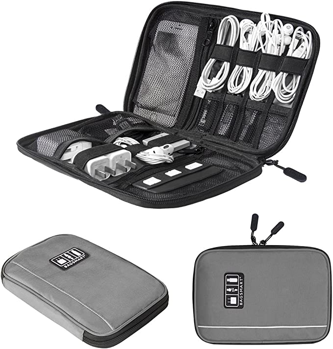 Photo 1 of BAGSMART Electronic Organizer Cases for Cable, Charger, Phone, USB, SD Card, Grey
