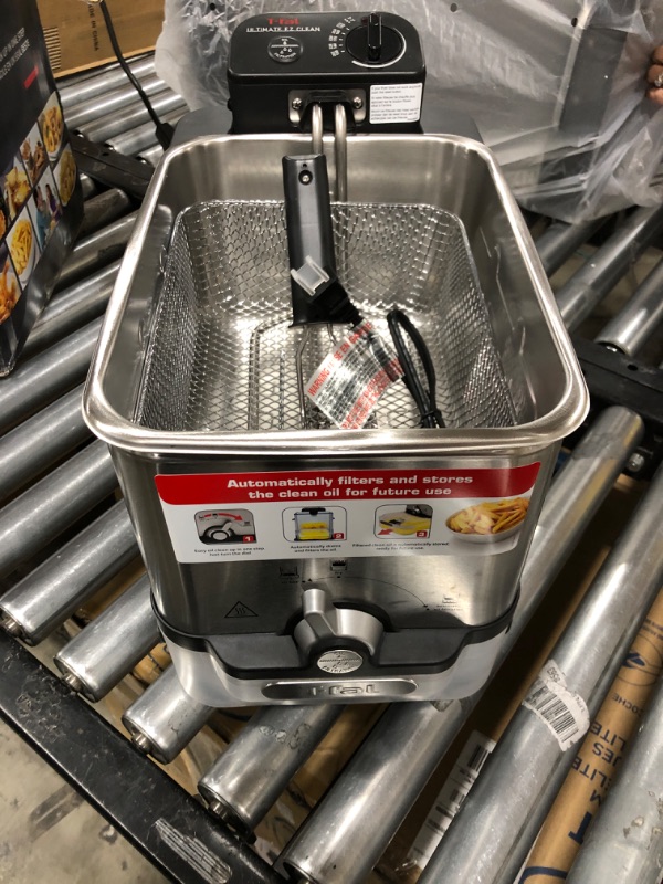 Photo 2 of T-fal Deep Fryer with Basket, Stainless Steel, Easy to Clean Deep Fryer, Oil Filtration, 2.6-Pound, Silver, Model FR8000 Clean oil filtration system