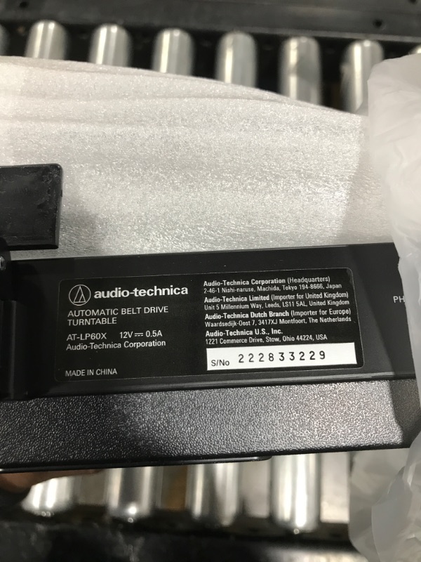 Photo 3 of Audio-Technica AT-LP60X-BK Fully Automatic Belt-Drive Stereo Turntable, Black, Hi-Fi, 2 Speed, Dust Cover, Anti-Resonance, Die-Cast Aluminum Platter