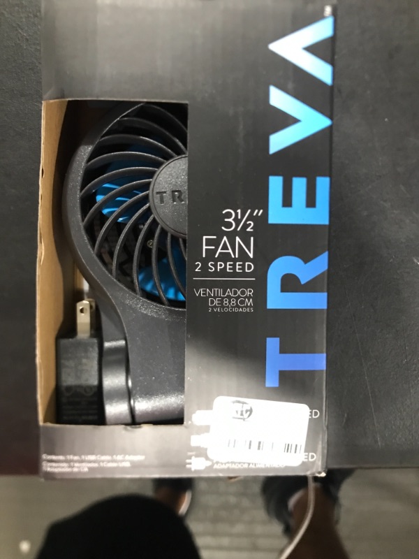 Photo 2 of Treva Mini USB Portable Desk Fan with AC Adapter Included