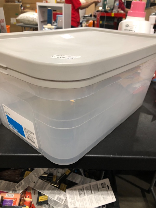 Photo 2 of 2pk 16qt Clear Storage Boxes Gray - Room Essentials™