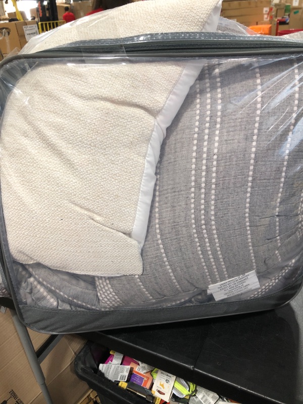 Photo 2 of Cedarbrook Chambray Matelasse Stripe Comforter & Sheet Bedding Set Gray - Threshold™  KING SIZE