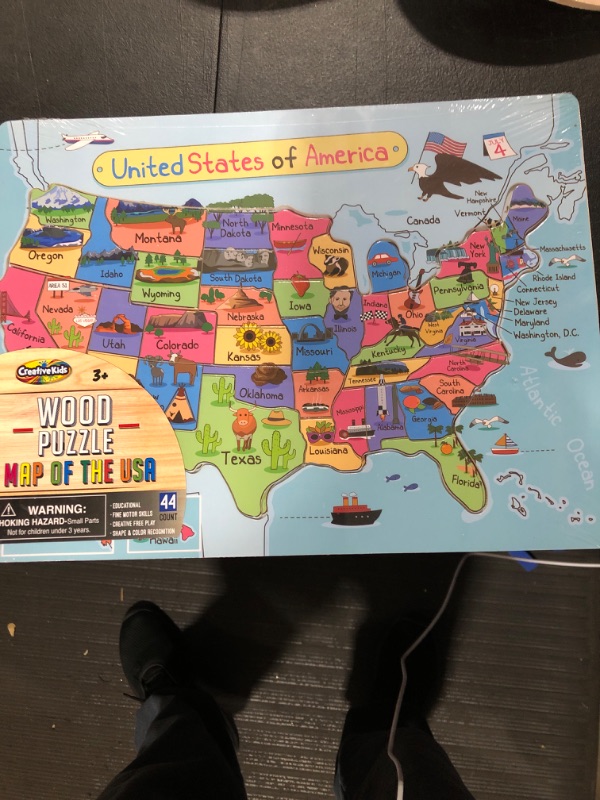 Photo 1 of 12 WOODEN PUZZLE MAP OF THE USA