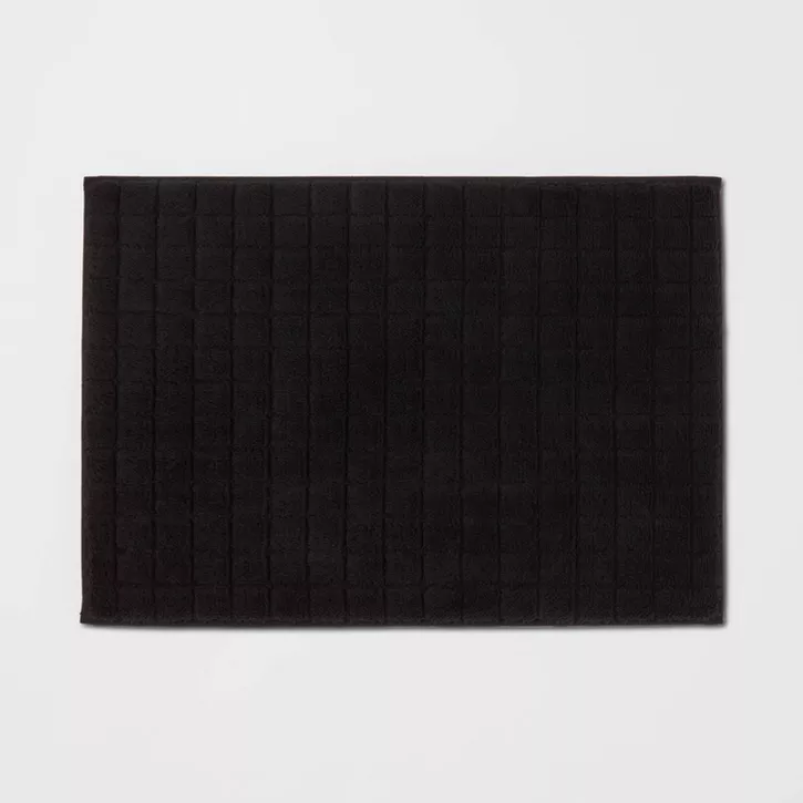 Photo 1 of 17"x24" Velveteen Grid Memory Foam Bath Rug - Room Essentials™