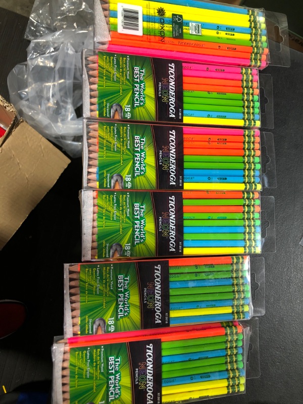 Photo 2 of 6-packs  Ticonderoga Neon Pencil 18 Ct