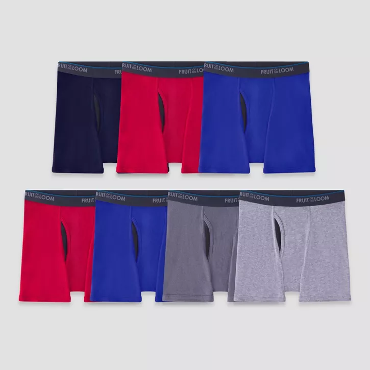 Photo 1 of Fruit of the Loom Boys' 7pk Boxer Briefs  SIZE M