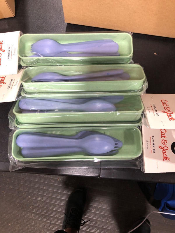 Photo 2 of 4 SETS  Flatware Set Green/Blue - Cat & Jack™