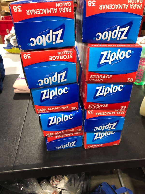 Photo 2 of 10 BOXES Ziploc Double Zipper Storage Bags, Plastic, 1 gal, 1,75 mil, Clear, 40/Box