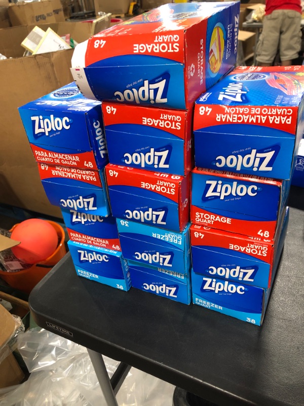 Photo 2 of 13 BOXES  Ziploc Storage Bags, Quart, 48/Box (314469)