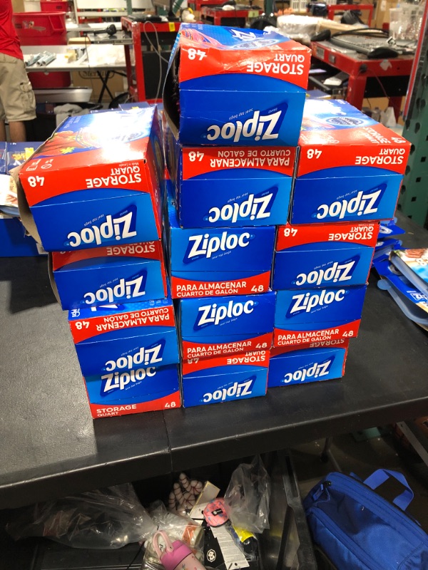 Photo 1 of 13 BOXES  Ziploc Storage Bags, Quart, 48/Box (314469)