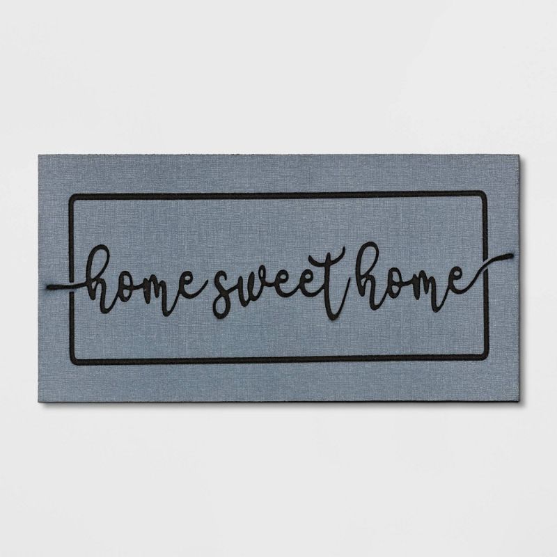 Photo 1 of 1'6x3'10 Home Sweet Home Rubber Estate Doormat Gray - Threshold
