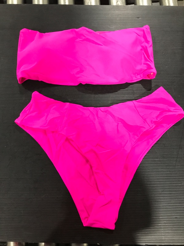 Photo 2 of  Neon Pink Bandeau Bikini- Size XL