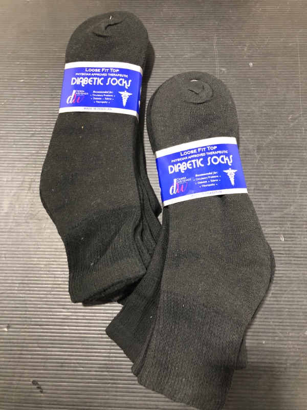 Photo 2 of (6 PACK) Diabetic Socks for Men/Women Loose Fit Non-Binding Cotton Crew Socks FITS SHOE SIZE 7-13