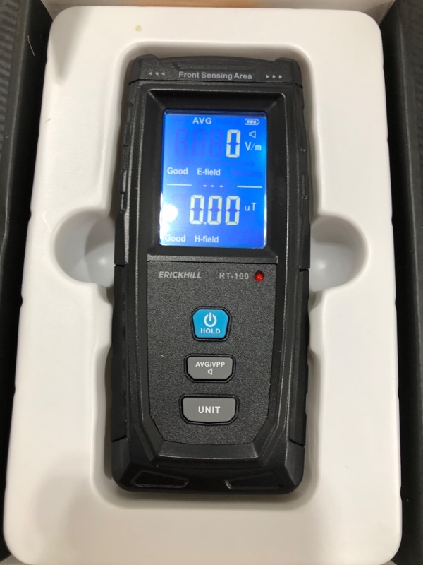 Photo 2 of  EMF Meter, Rechargeable Digital Electromagnetic Field Radiation Detector Hand-held Digital LCD EMF Detector,