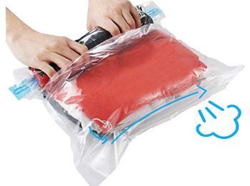 Photo 1 of 10Pack Travel Space Saver Bags (4 x S, 3 x L, 3 xL) , Reusable KFYM Vacuum Travel Storage Bag, Saves 75% of Storage Space , Roll-Up Compression, No Need For Vacuum Machine Or Pump
