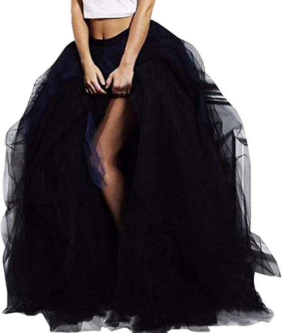 Photo 1 of  Women's Long Maxi Tulle Special Occasion Bustle Night Out Skirt ONE SIZE