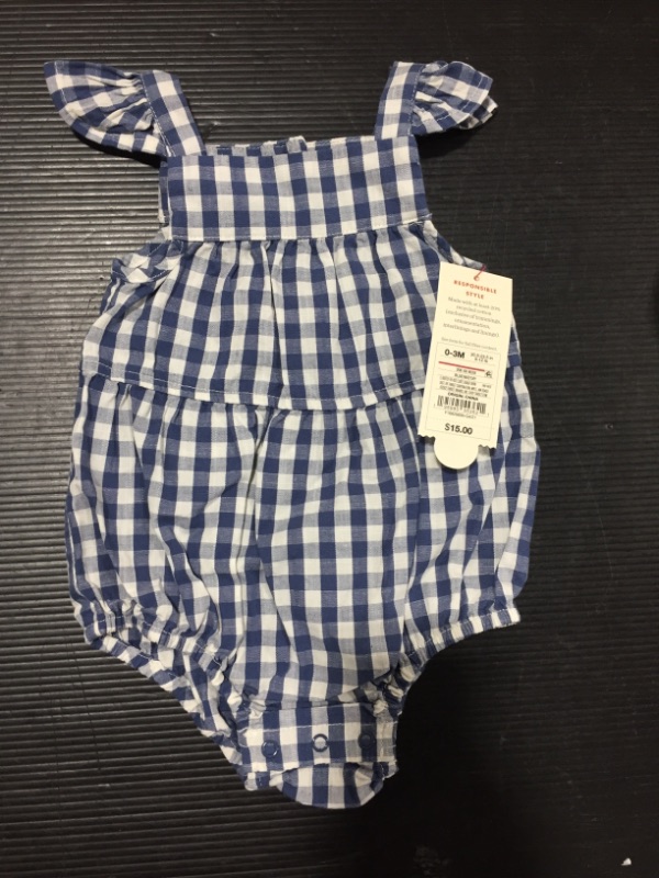 Photo 2 of Baby Girls' Floral Gingham Romper - Cat & Jack™ Size 0-3M
