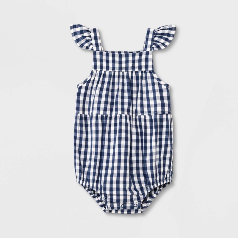 Photo 1 of Baby Girls' Floral Gingham Romper - Cat & Jack™ Size 0-3M
