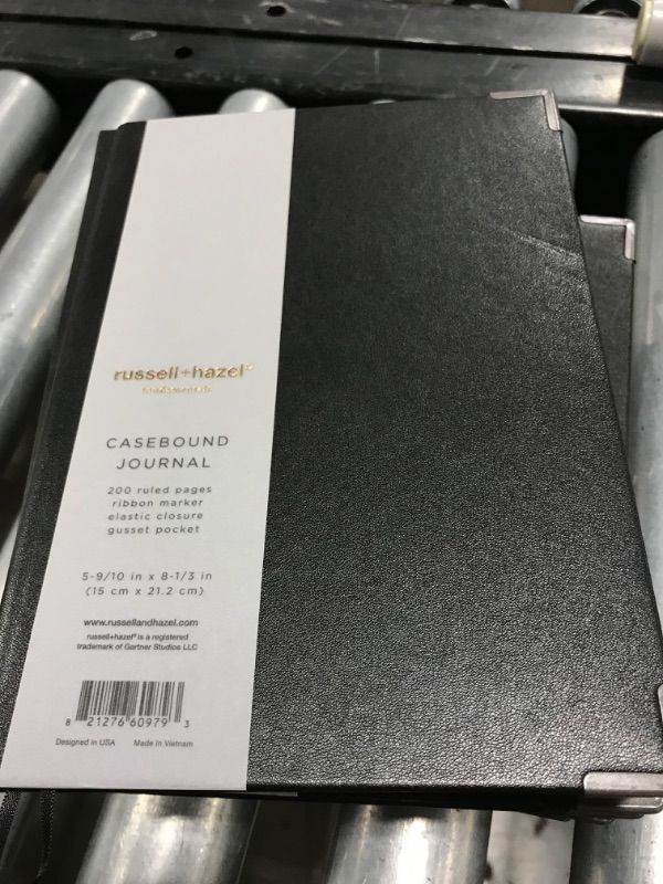 Photo 1 of Guided Journal 5.75"x8.5" Casebound Vegan Leather Black - Russell+hazel
