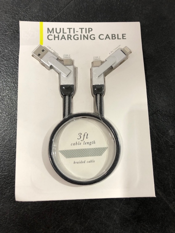 Photo 1 of Multi-Tip Charging Cable 3ft Braided Cable Length 